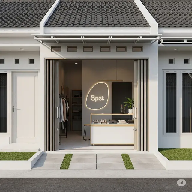 Rumah Minimalis Sederhana Ada Tokonya. Foto: Gemini