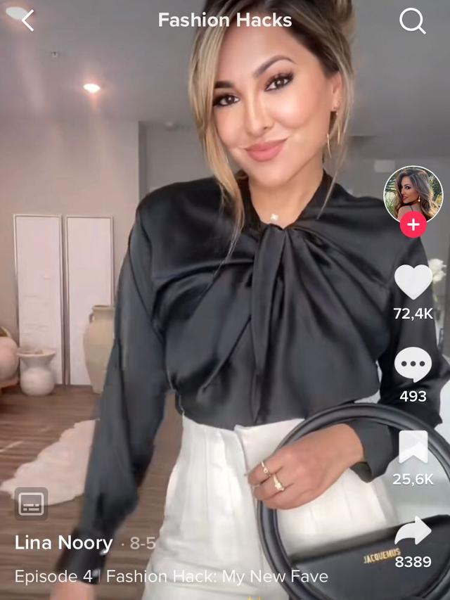 Fashion hacks ala Lina Noory. Tangkapan Layar (tiktok.com/lina.noory)