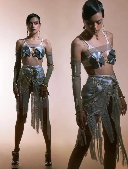 Penampilannya terlihat begitu stunning dan high fashion. (Instagram/evacelia).