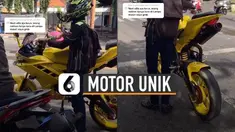 Hal itu ia lakukan lantaran jok motor tinggi dan kakinya tak bisa menyentuh dasar.