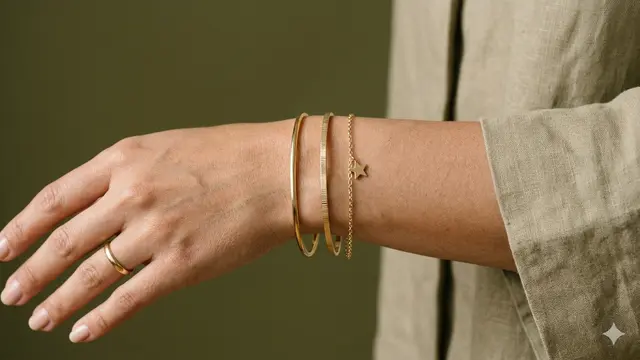 Model Gelang Emas Tipis Cocok untuk Stacking. Gemini
