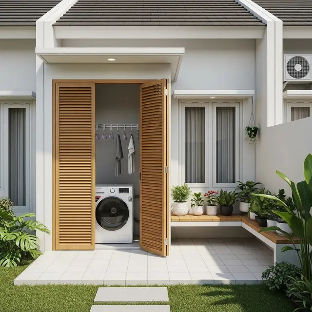 9 Desain Rumah Kecil dengan Area Cuci Jemur Tersembunyi, Solusi Hunian Minimalis