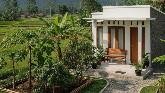 9 Desain Rumah Pedesaan dengan Kebun Buah di Sudut Lahan, Harmoni Alami