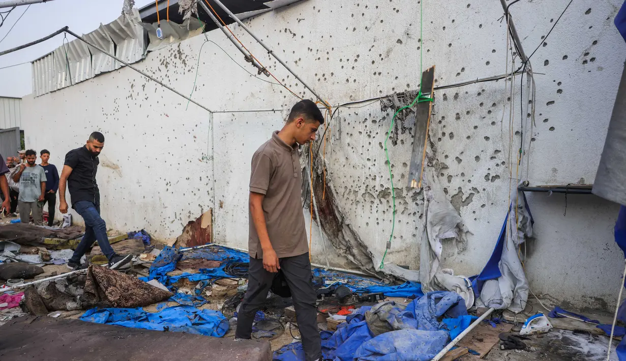 Lembaga penyiaran Qatar, Al Jazeera, melaporkan pada 11 Agustus 2025 bahwa lima jurnalisnya tewas dalam serangan Israel, termasuk Anas al-Sharif. (BASHAR TALEB/AFP)