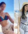 Inspirasi tampil kasual dengan beachwear, Jedar tampil memadukan bikininya dengan sheer top dan denim ripped shorts. [Instagram/inijedar]