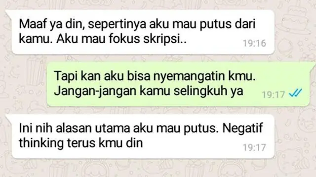 6 Chat Pacar Minta Putus Pakai Alasan Mau Fokus Ini Kocak