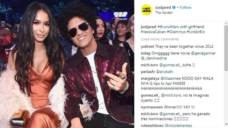 Bruno Mars dan kekasih di Grammy Awards 2018