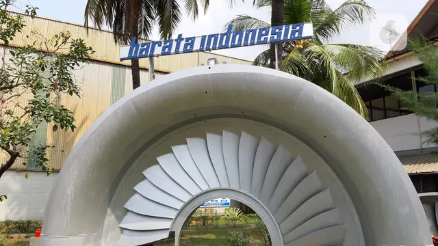 Ikon turbin di kantor PT Barata Indonesia (Persero) di Cilegon.