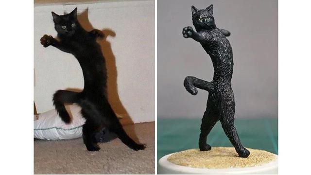 Seniman Jepang Ini Buat Patung yang Terinspirasi dari Foto Unik Kucing