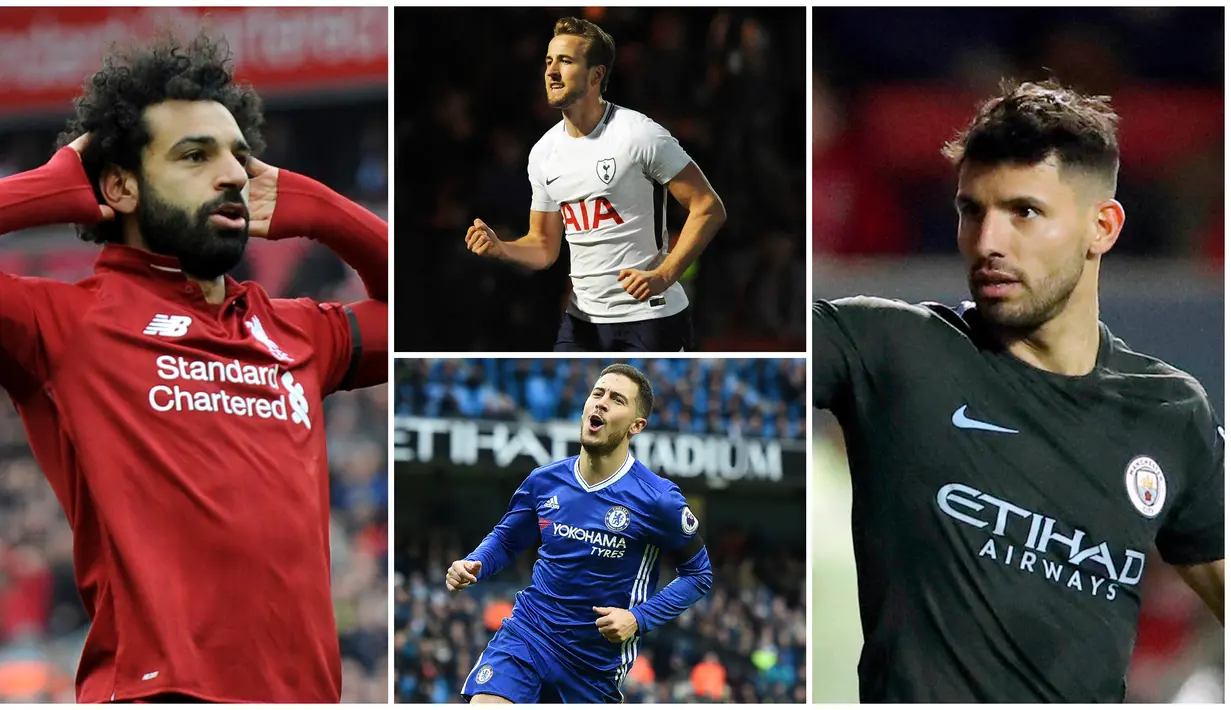 Berikut ini daftar top scorer sementara Premier League 2019. Sergio Aguero dan Mohamed Salah sama-sama di posisi teratas dengan koleksi 19 gol. (Foto-foto Kolase AP dan AFP)