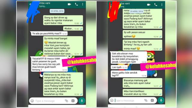 Memberikan keluhan kepada driver dengan alasan yang tak masuk akal atau pun ngotot juga tidak manusiawi.