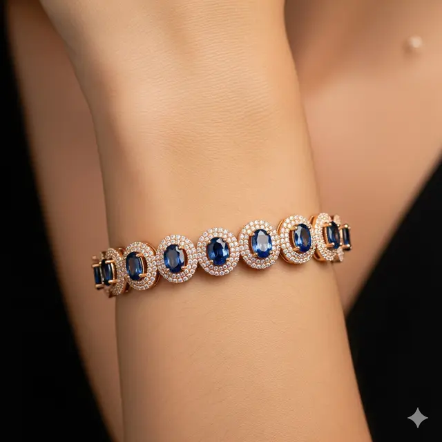 Gelang Rose Gold & Safir