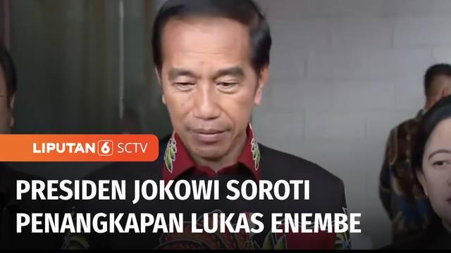 Terkait penangkapan terhadap Gubernur Papua Lukas Enembe, Presiden Jokowi menegaskan, semua pihak harus menghormati proses hukum. Presiden menilai, Penyidik KPK pasti sudah memiliki bukti-bukti yang kuat sebelum melakukan penindakan terhadap seorang ...