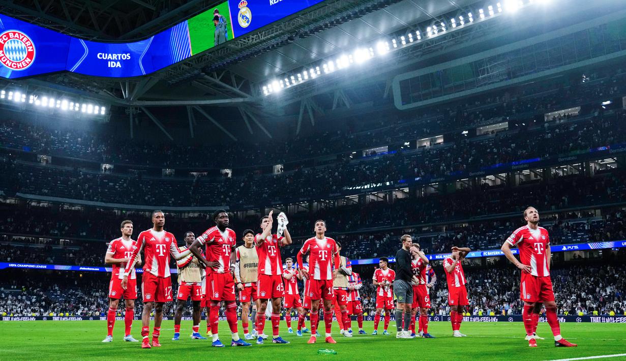 Hasil ini menjadi modal penting bagi Bayern jelang leg kedua di Allianz Arena pekan depan. Madrid masih memiliki peluang membalikkan keadaan, tetapi harus mengejar defisit satu gol di markas lawan. (AP Photo/Jose Breton)