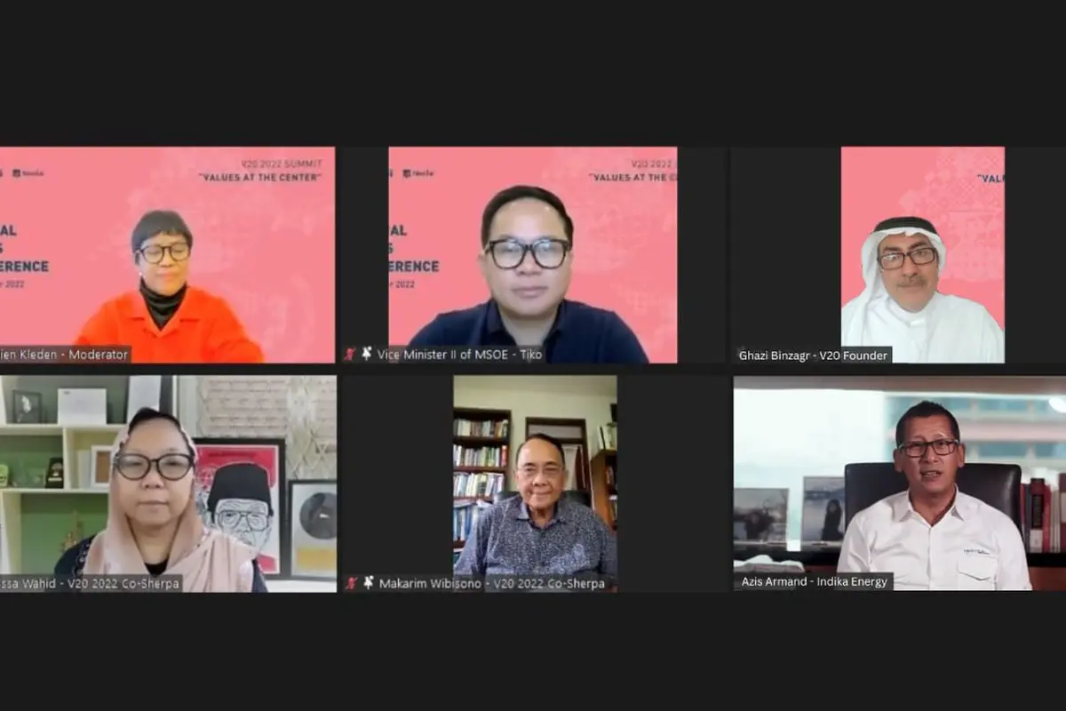 Wakil Menteri BUMN II Kartika Wirjoatmodjo dalam konferensi pers Values 20 (V20)