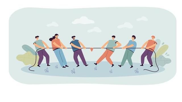 Ilustrasi Ilustrasi lomba 17 Agustusan, hari kemerdekaan RI, tarik tambang