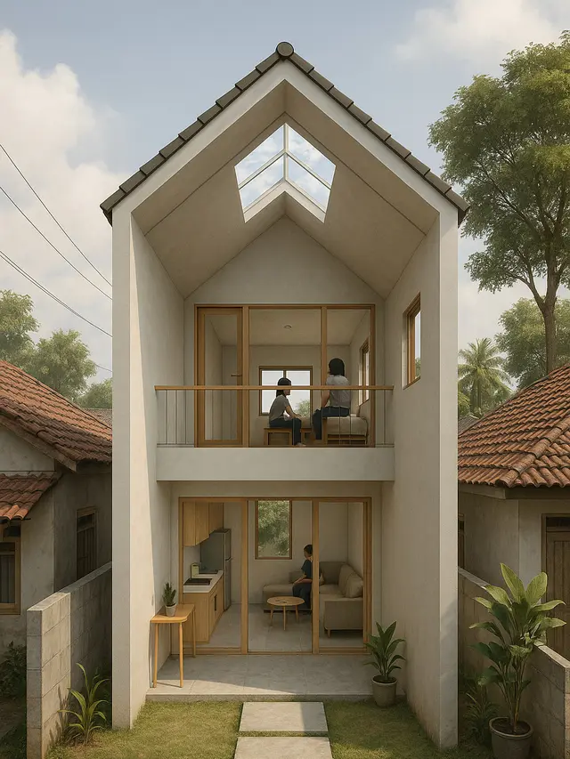 Rumah Kampung Type 36 Dua Lantai (Image by ChatGPT)
