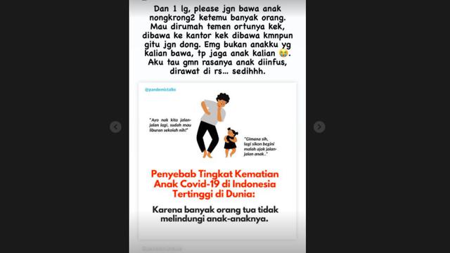 Audi Marissa Geram Lihat Banyak Orangtua Masih Bawa Anak-Anak ke Tempat Ramai di Tengah Pandemi. (instagram/audimarissa)