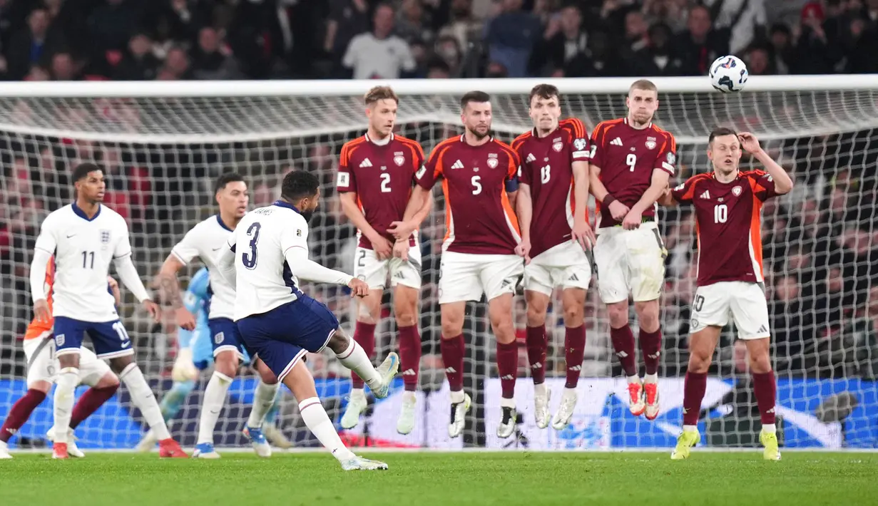 Kemenangan ini semakin mengukuhkan posisi Inggris di klasemen Grup K dengan koleksi enam poin dan memperbesar peluang mereka lolos ke putaran final Piala Dunia 2026. (John Walton, PA via AP)