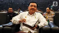 Kepala BIN Budi Gunawan saat menghadiri rapat koordinasi pengamanan pelantikan presiden di Kompleks Parlemen, Jakarta Selasa (15/10/2019). Rapat melibatkan MPR, DPR, DPD, TNI, Polri, dan BIN. (Liputan6.com/JohanTallo)