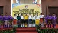 Pengundian nomor urut Pilkada Riau 2018. (Liputan6.com/M Syukur)