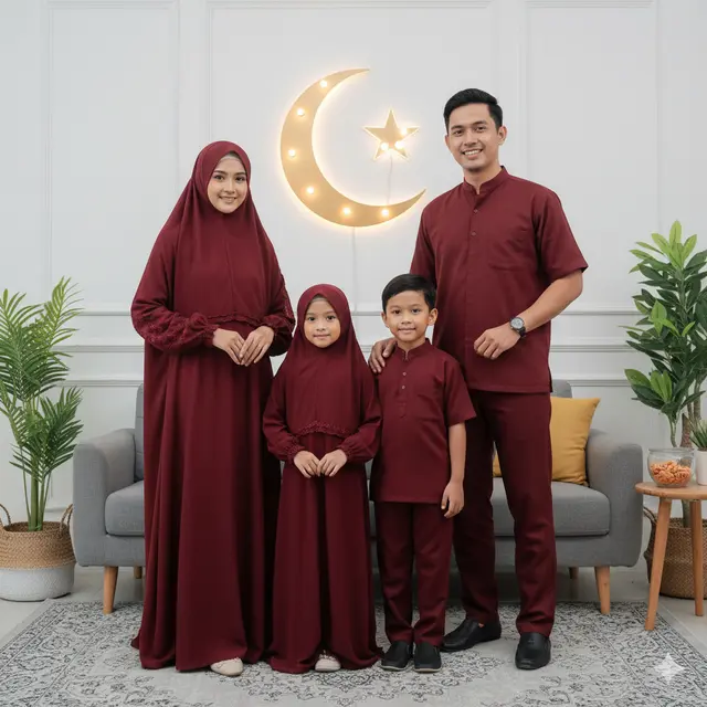 7 Outfit Couple Keluarga Lebaran 2026 Set Seragam, Tampilan Kompak dan Serasi untuk Foto Bersama
