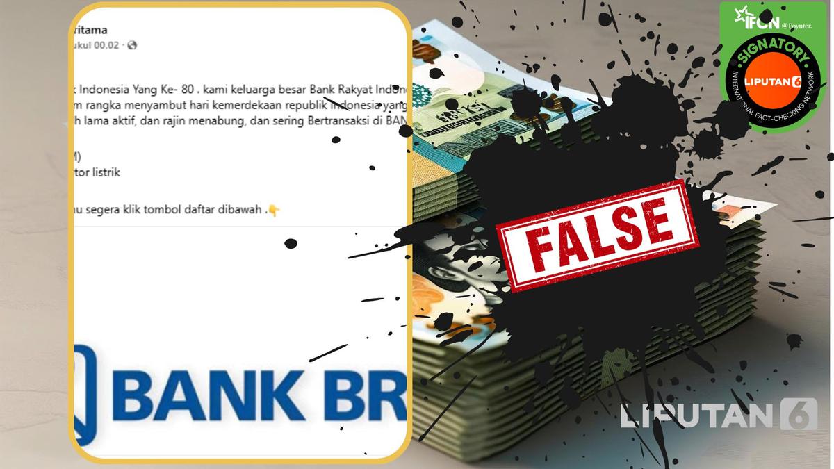 Cek Fakta: Tidak Benar Ini Link Pendaftaran BRI Bagikan Hadiah Menyambut Hari Kemerdekaan Indonesia