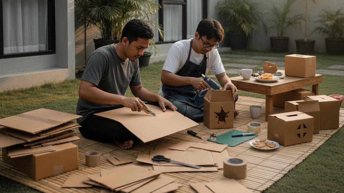 Cara Buat Tempat Penyimpanan Alat Kebersihan Dari Kardus Bekas yang Fungsional dan Ramah Lingkungan