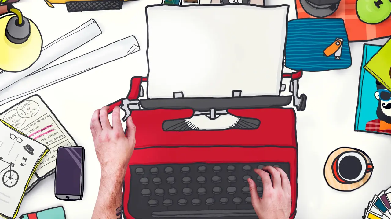 Ilustrasi menulis teks editorial