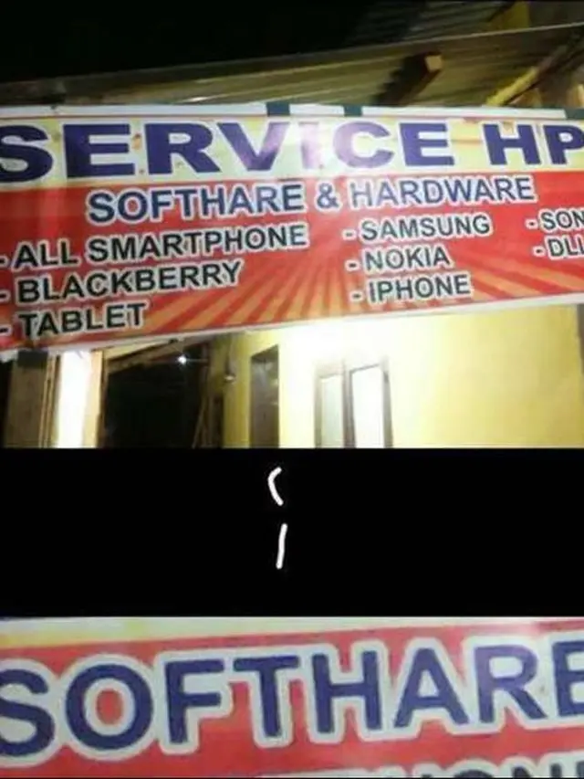 6 Tulisan Service HP Ini Nyeleneh Banget, Bikin Ngakak
