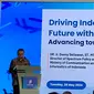 Direktur Penataan Sumber Daya Kominfo, DR. Ir. Denny Setiawan, menyampaikan masa depan infrastruktur internet Indonesia di acara Ericsson Imagine Live Indonesia 2024 (Liputan6.com/Robinsyah Aliwafa Zain)