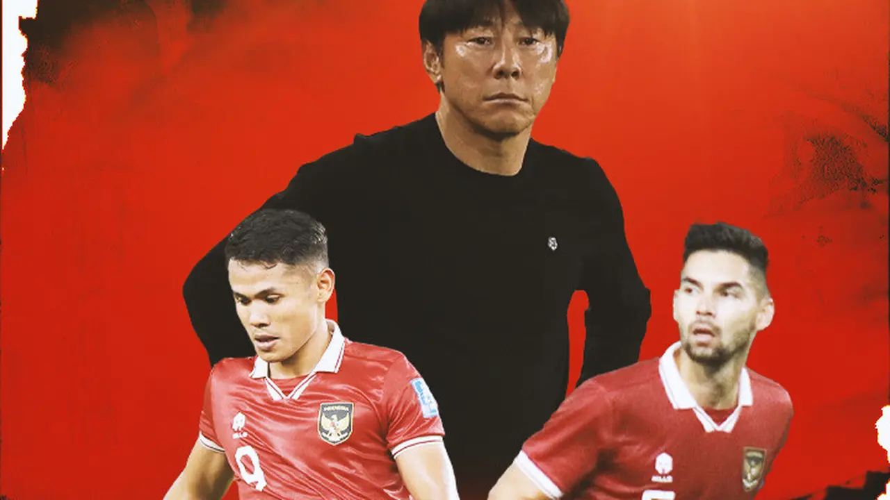 Timnas Indonesia - Shin Tae-yong Diapit Sandy Walsh dan Dimas Drajad