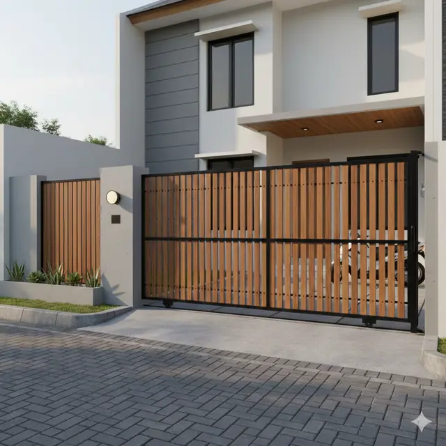 Model Gerbang Depan Rumah Minimalis (Foto: Gemini AI)