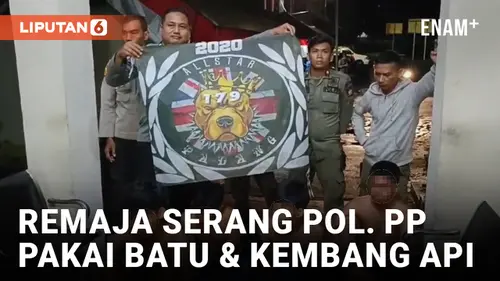 VIDEO: Menolak Dibubarkan, Ratusan Remaja Bersajam Serang Petugas Satpol PP di Padang