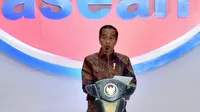 Sambutan Presiden RI Joko Widodo (Jokowi) pada Peringatan HUT ke-56 ASEAN di Gedung ASEAN Jakarta pada 8 Agustus 2023. (Dok Biro Pers Sekretariat Presiden RI)