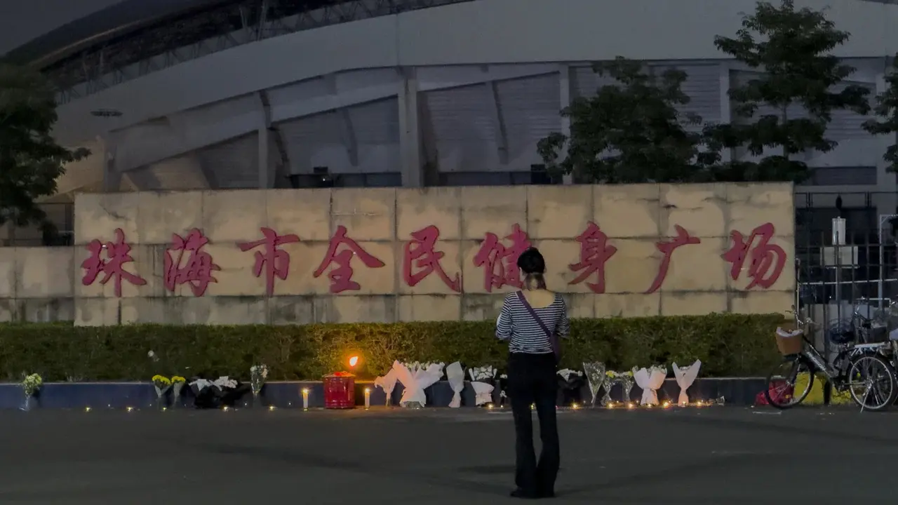 Lokasi mobil tabrak kerumunan di China. (AP)