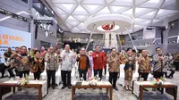 Peringatan Hari Ulang Tahun (HUT) ke- 46 pasar modal Indonesia di Main Hall BEI, Jakarta, Kamis (10/8/2023).