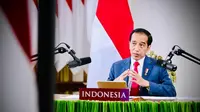 Presiden Joko Widodo atau Jokowi berbicara di World Economic Forum (WEF) Special Virtual on Indonesia dari Istana Kepresidenan Bogor. (Dok Biro Pers Sekretariat Presiden)