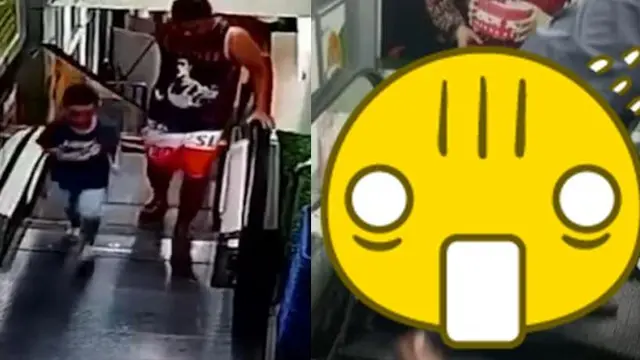 Nyaris Tewas, Ayah dan Anak Selamat dari Eskalator yang Runtuh