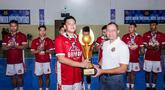 Tim Basket Bhayangkara Brimob berhasil menorehkan prestasi membanggakan dengan meraih gelar Juara 1 (Champion) pada ajang KASAU Cup 2026 Basketball Tournament kategori antar kementerian/lembaga yang digelar di GOR Merpati Halim Perdanakusuma, Jakarta Timur. (Foto: Humas Polri)