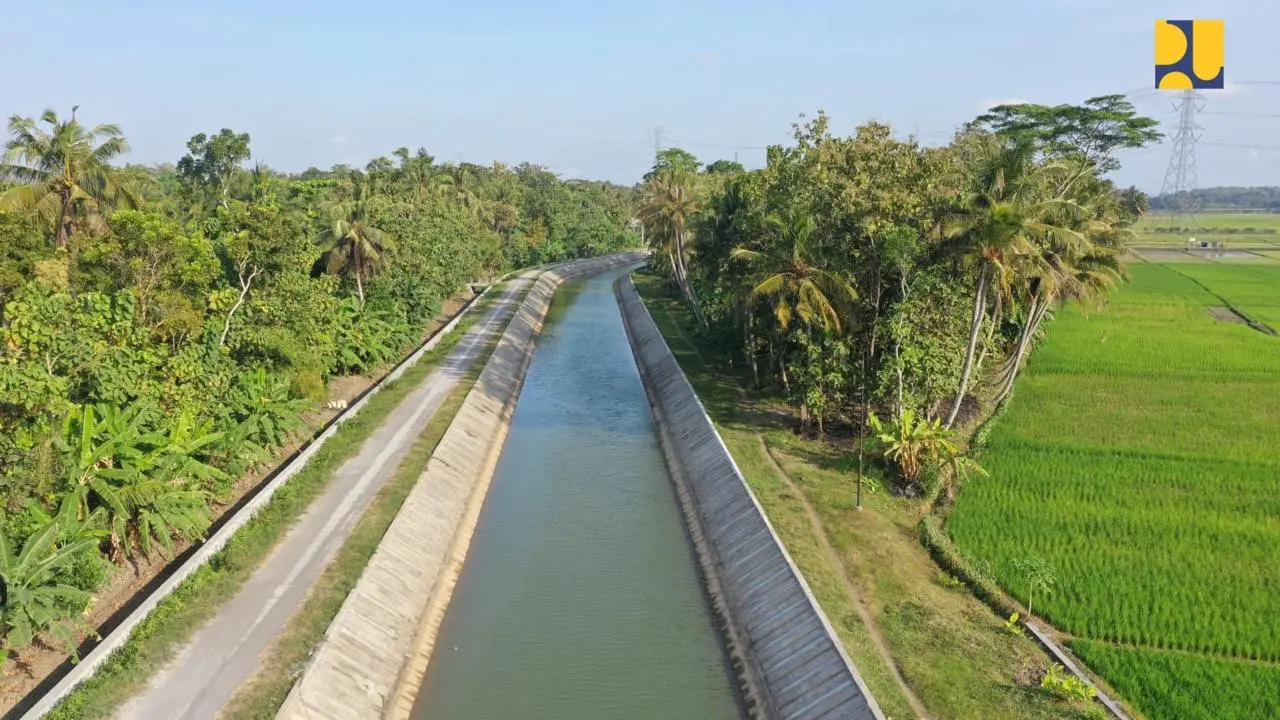 Kementerian PU menargetkan 1 juta ha lahan sawah dapat dialiri oleh jaringan irigasi.(Foto: Kementerian PU)