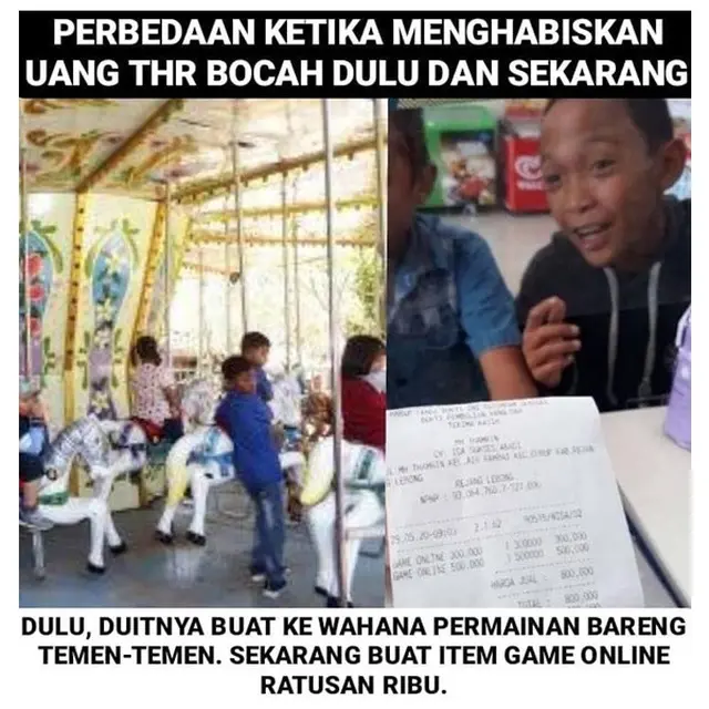 7 Meme Perbedaan Bocah Jaman Dulu Vs Sekarang Habisin Uang THR