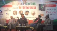 Tamparan keras meluncur dari bibir Gus Nuril dan Romo Benny dalam obrolan kebangsaan bertajuk  Menyulam Toleransi dalam Berdemokrasi (Liputan6.com/ Switzy Sabandar)