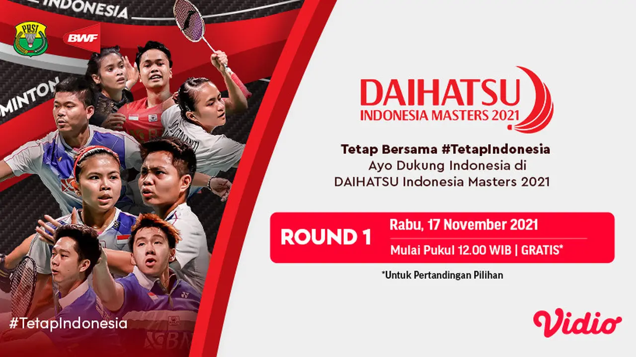 Jadwal Pertandingan Indonesia Masters 2021 Rabu, 17 November 2021