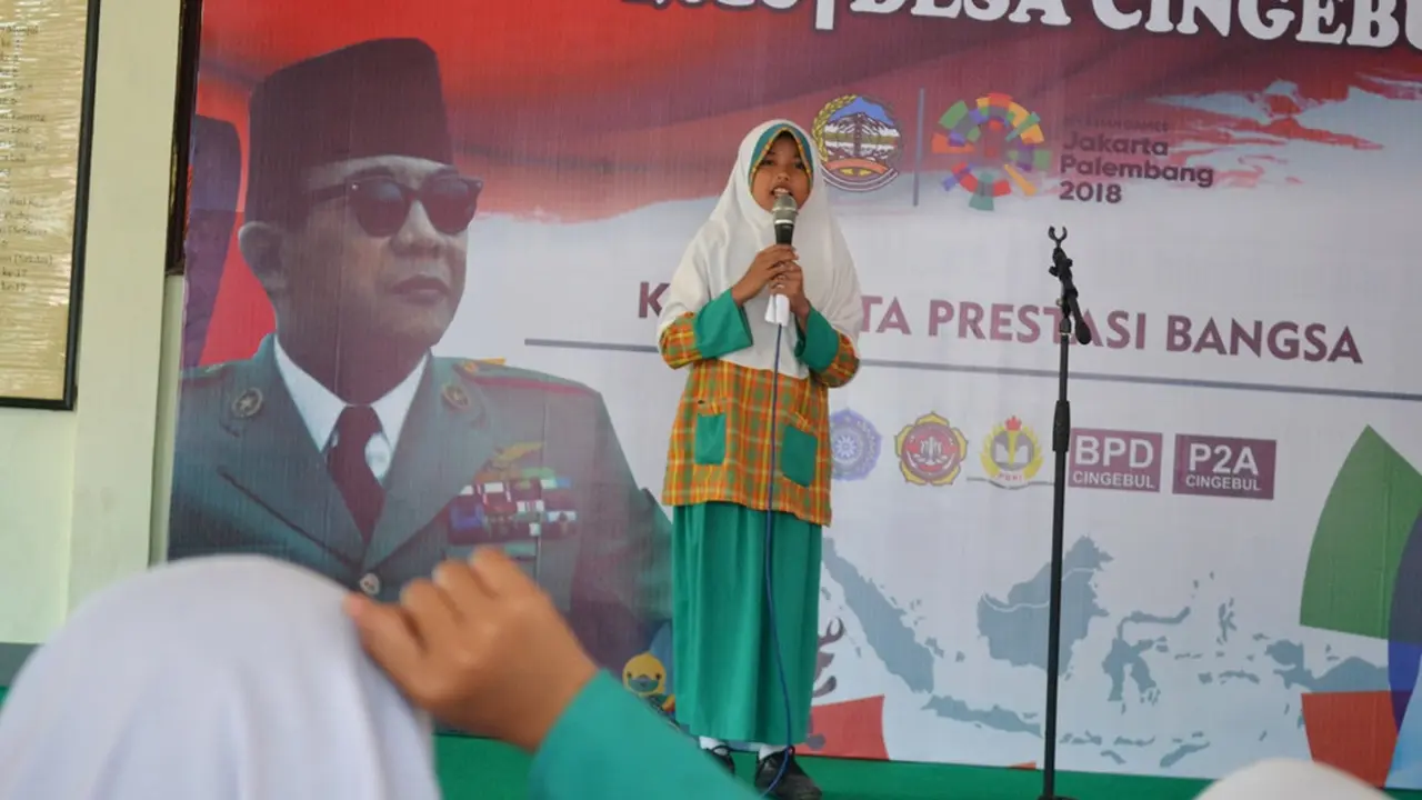Lomba pidato berbahasa Ngapak atau Panginyongan, khas Banyumasan. (Foto: Liputan6.com/Muhamad Ridlo)