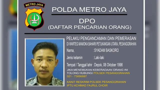 DPO kasus perampokan warteg