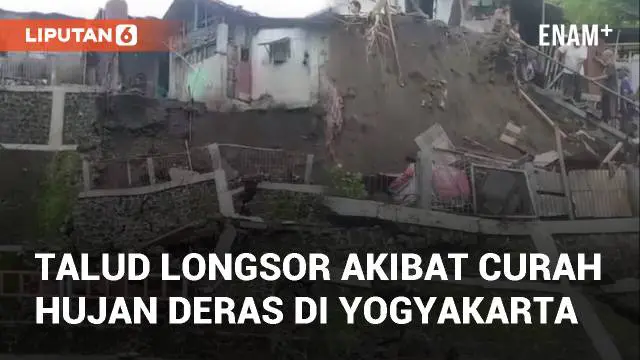 VIDEO: Detik-detik Talud Longsor Akibat Curah Hujan Deras di Yogyakarta