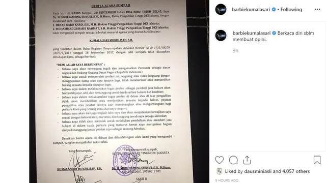 Barbie Kumalasari (Foto: Instagram/@barbiekumalasari)