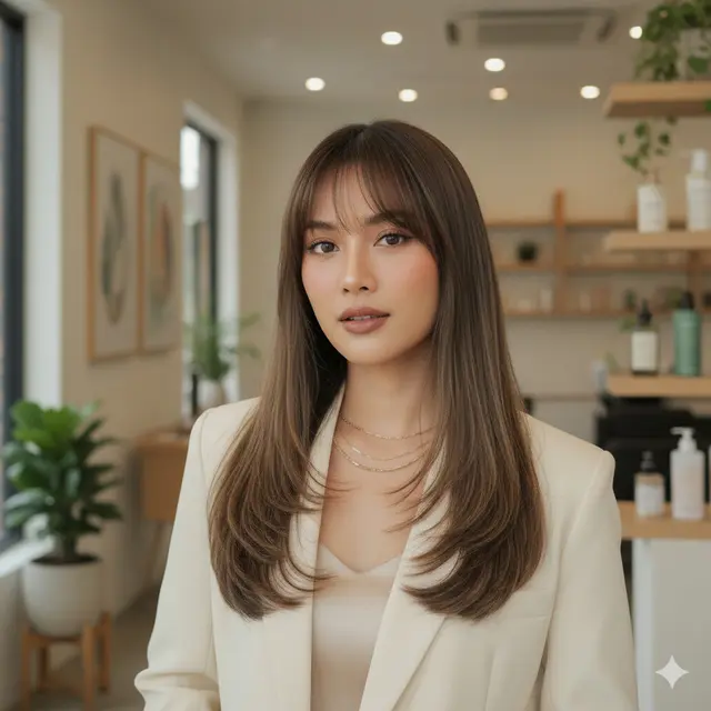 Model Rambut Wanita Panjang Lurus Tipis