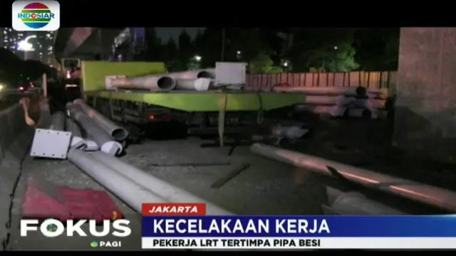 Pekerja Proyek LRT Tertimpa Besi di Jakarta Timur